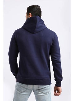 WHITE RABBIT Inner Fleece Hoodie With Front Patch Navy  - Image 3