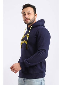 WHITE RABBIT Inner Fleece Hoodie With Front Patch Navy  - Image 2