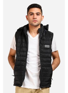 Zip Through Solid Puffer Vest Black - v1641725088/N52370439A_1