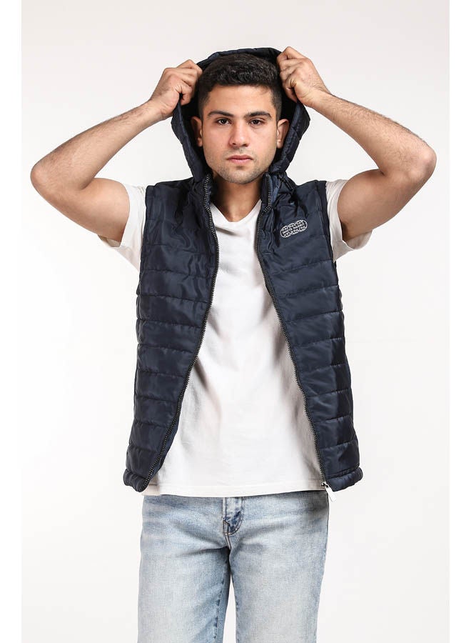 وايت رابيت - Zip Through Solid Puffer Vest Navy - Image 1