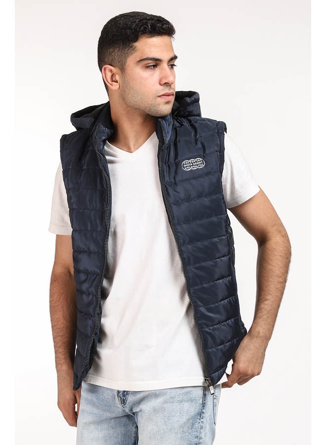 وايت رابيت - Zip Through Solid Puffer Vest Navy - Image 1