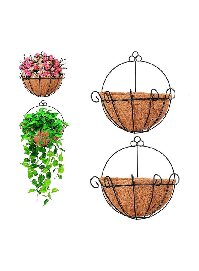 لينجوي أوعية زهور متدلية - 2 قطعة أسود 28x25x14سم  - Image 3