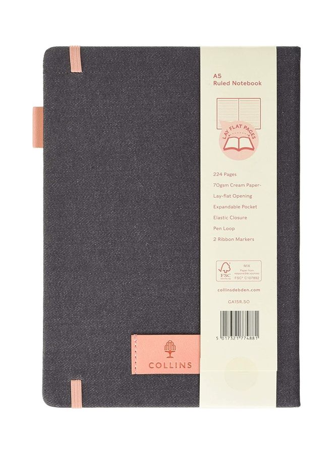 Collins Gaia A5 Ruled Notebook Pink - Image 1