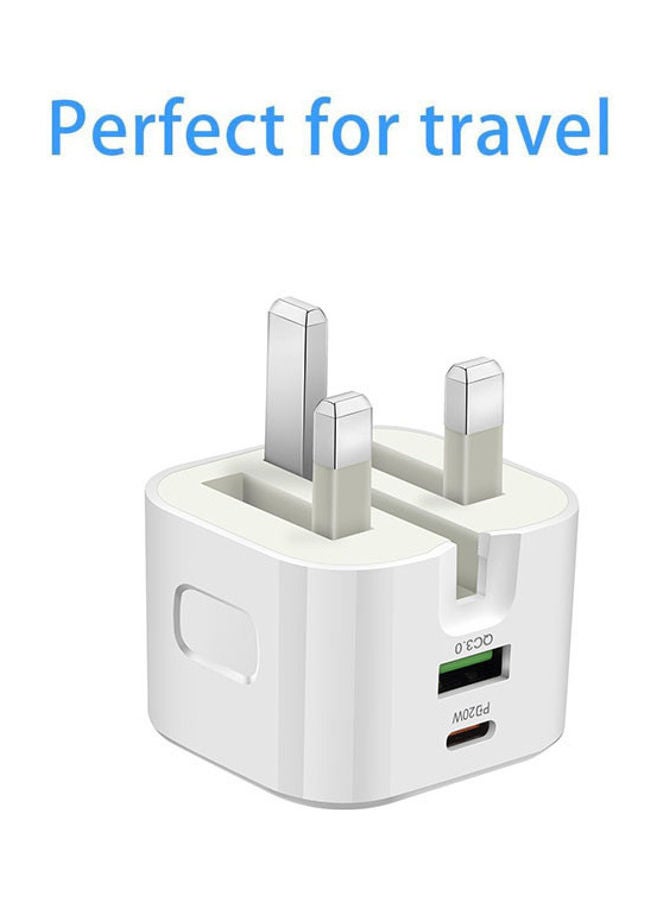 Rock Pow 20W UK Type C Fast Charger Adapter White  - Image 5