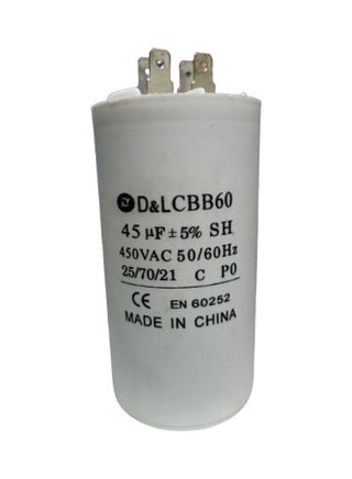 Plastic Shell Capacitor With Frequency Of 50Hz/60Hz For Washer Air Conditioners Compressors Pump & Motors White 4inch - v1641793077/N51782650A_1