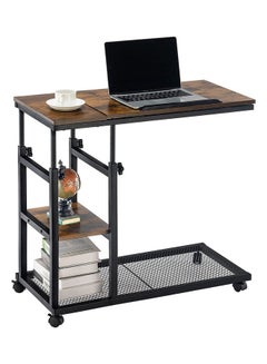 Adjustable C-Shape End Table Brown 80x39.9x78.2cm