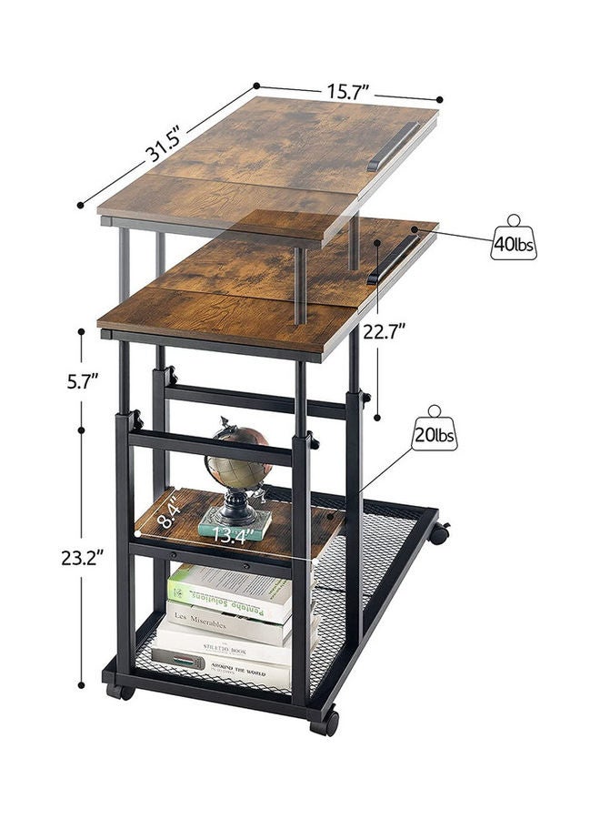 Royal Polar - Adjustable C-Shape End Table Brown 80x39.9x78.2cm - Image 1