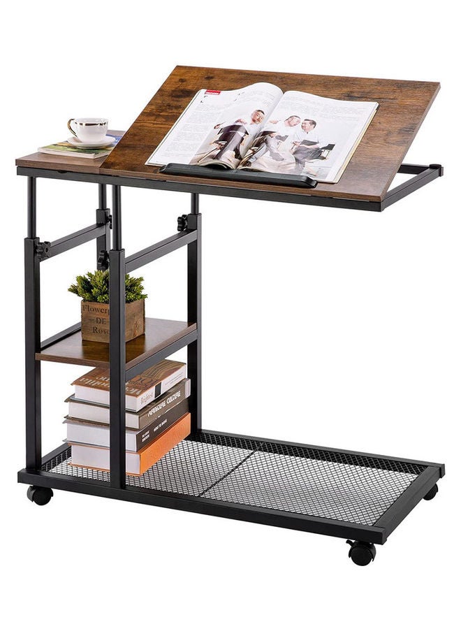 Royal Polar - Adjustable C-Shape End Table Brown 80x39.9x78.2cm - Image 1