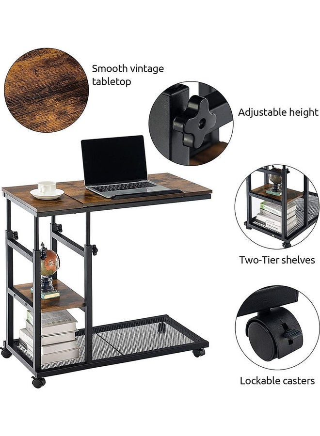 Royal Polar - Adjustable C-Shape End Table Brown 80x39.9x78.2cm - Image 1