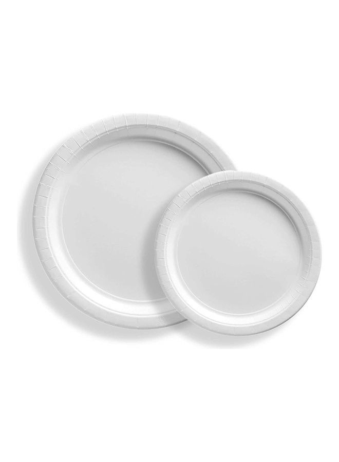 بارتي تايم 12-Piece Party Paper Plate Set White