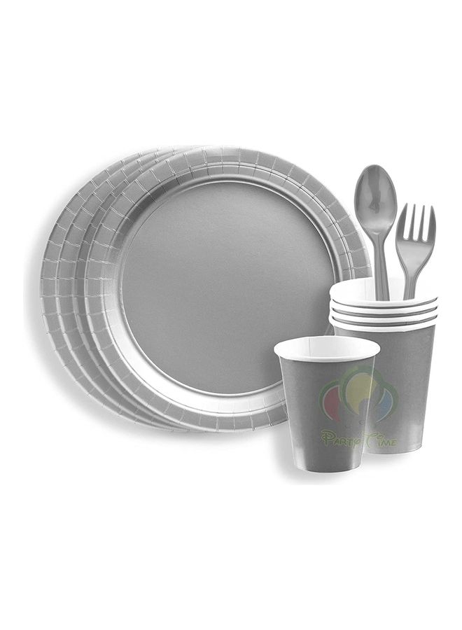 بارتي تايم طقم أدوات مائدة سادة للحفلات مكون من 24 قطعة