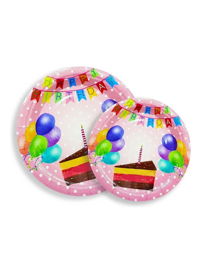 Party Time 12-Piece Happy Birthday Cake Candle Design Party Paper Plate Set