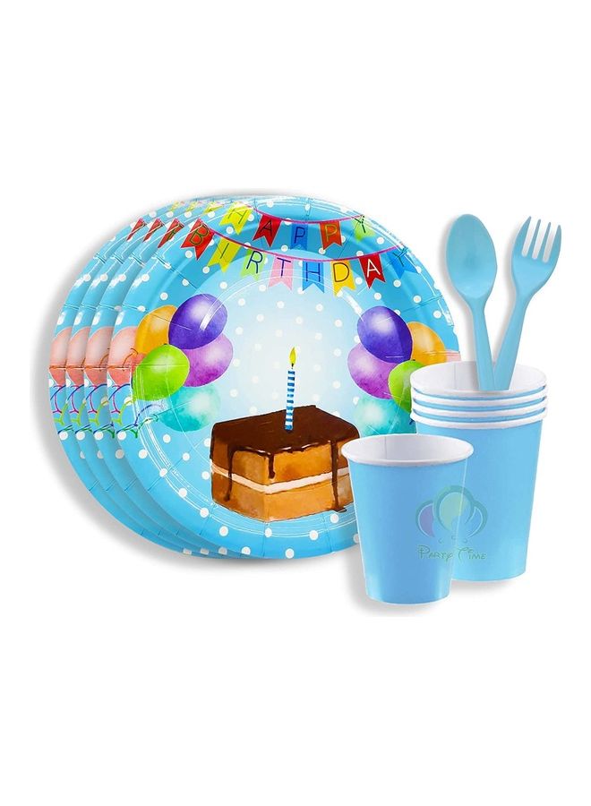 بارتي تايم طقم أدوات المائدة لحفلة عيد الميلاد بتصميم سعيد مكون من 24 قطعة