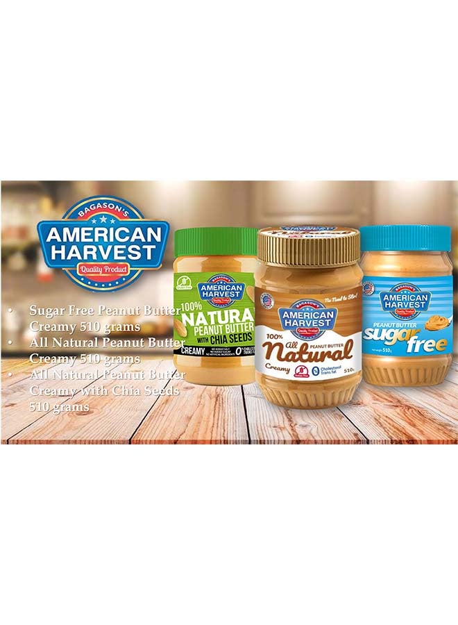American Harvest Natural Peanut Butter Creamy With Chia Seeds 510grams  - Image 5