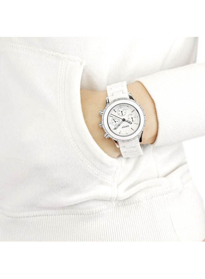 DKNY - Women's Ceramic Chronograph Clasp Watch Ny8672 - Image 1