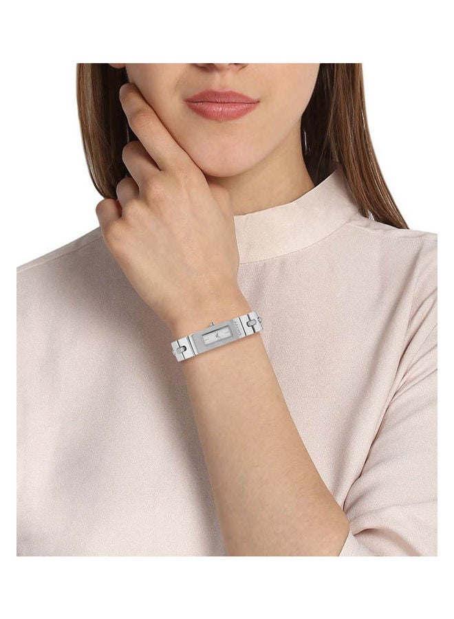 دكني ساعة بعقارب وسوار من الإستانلس ستيل مزودة بخطاف طراز NY2138 للنساء - Image 2