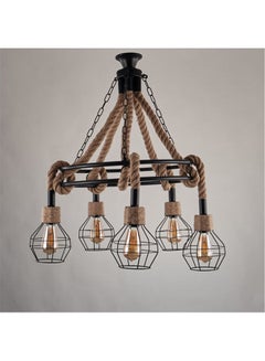 NAGAFA SHOP Modern ropes chandelier Black 50X45cm  - Image 1