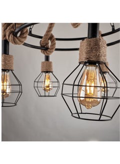 NAGAFA SHOP Modern ropes chandelier Black 50X45cm  - Image 2