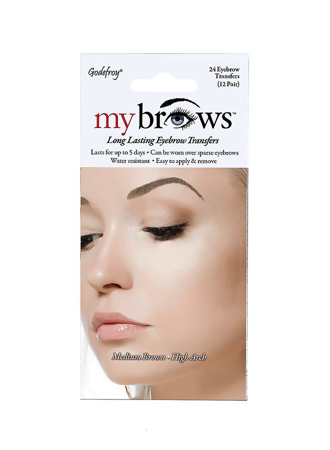 My Brows Long Lasting Eyebrow Transfers Medium Brown