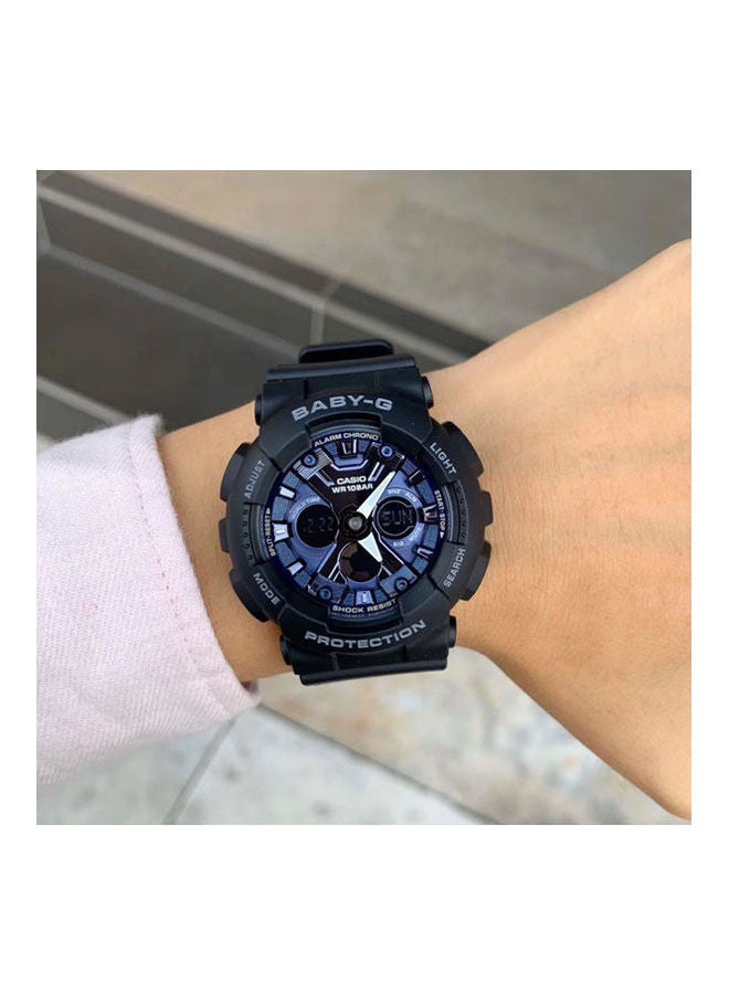 كاسيو ساعة يد رقمية وبعقارب بسوار من الراتينج طراز BA-130-1A2DR للنساء - Image 3