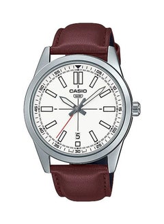 Men's Leather Analog Watch MTP-VD02L-7EUDF