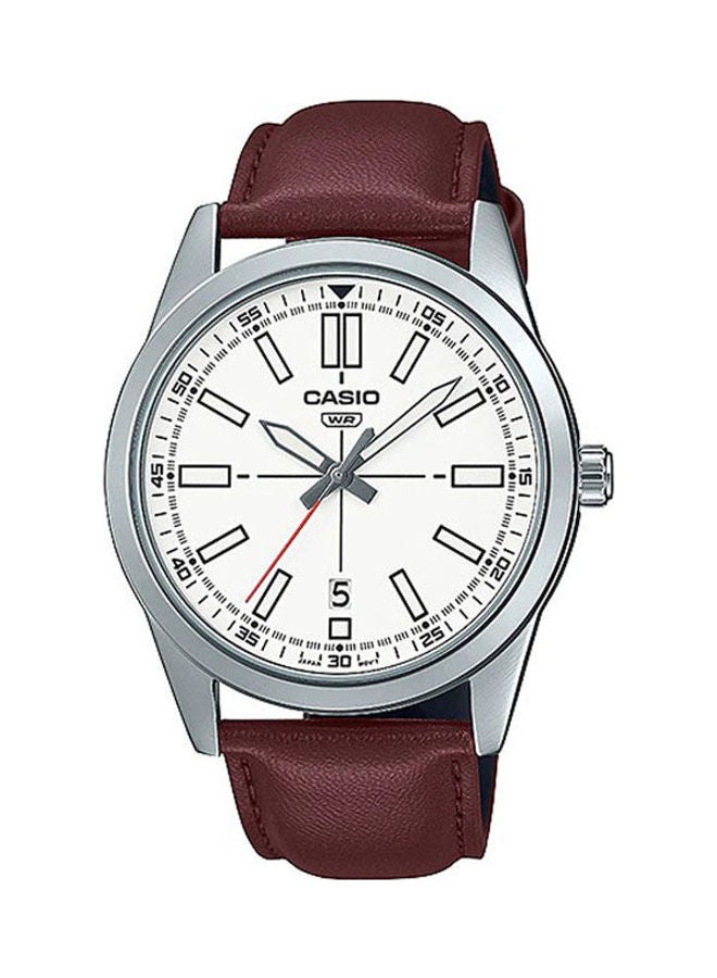 CASIO - Men's Leather Analog Watch MTP-VD02L-7EUDF - Image 1