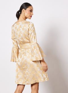 KASHKHA Jacquard Embellished Coat Mustard  - Image 2