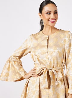 KASHKHA Jacquard Embellished Coat Mustard  - Image 4