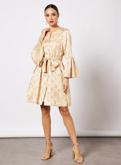 KASHKHA Jacquard Embellished Coat Mustard  - Image 3