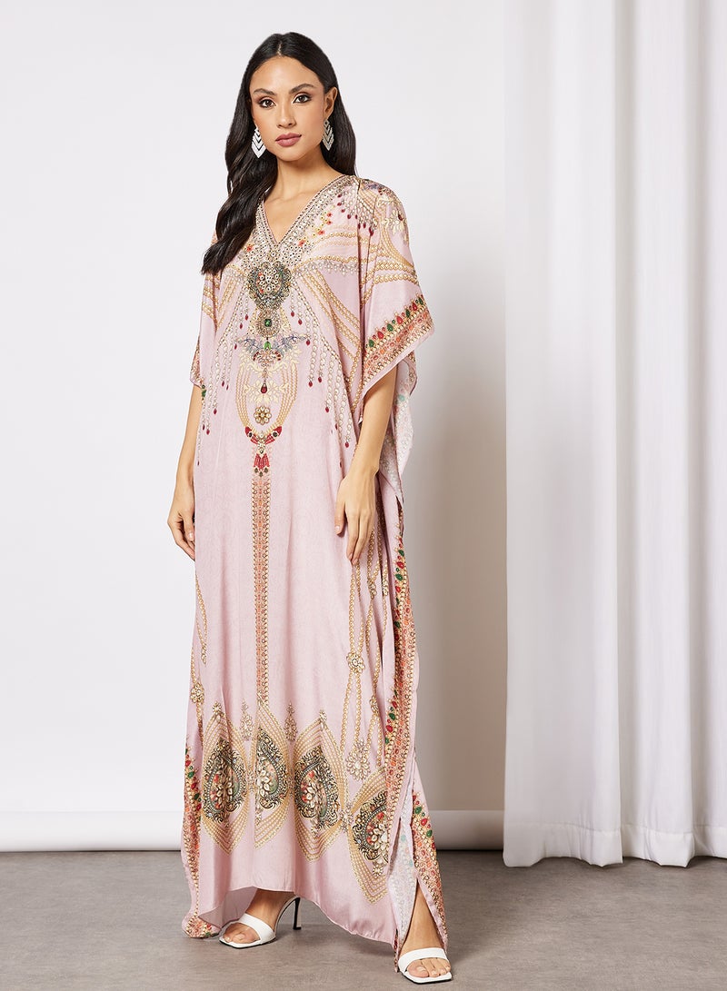 Embellishment Detailed Kaftan Pale Pink - v1641805770/N44726992V_1