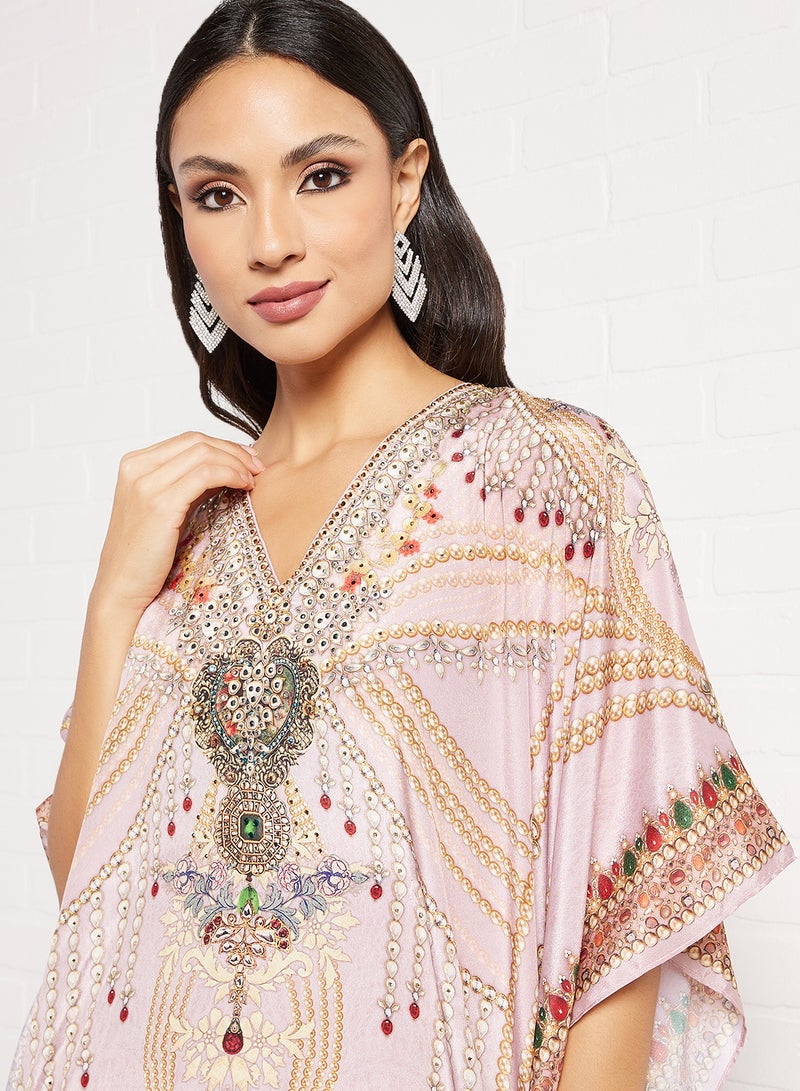 Embellishment Detailed Kaftan Pale Pink - v1641805771/N44726992V_4