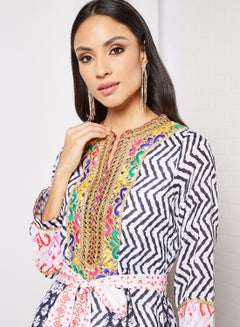 THE ARAB STUDIO Printed Kaftan Black Chevron  - Image 4