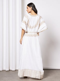 THE ARAB STUDIO Printed Kaftan White  - Image 2