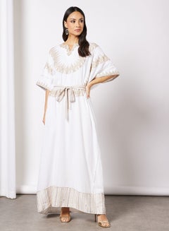 THE ARAB STUDIO Printed Kaftan White  - Image 3