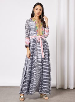THE ARAB STUDIO Printed Kaftan Black Chevron  - Image 3
