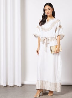 THE ARAB STUDIO Printed Kaftan White  - Image 1