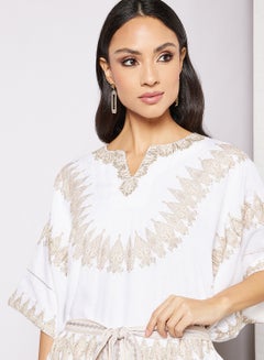 THE ARAB STUDIO Printed Kaftan White  - Image 4