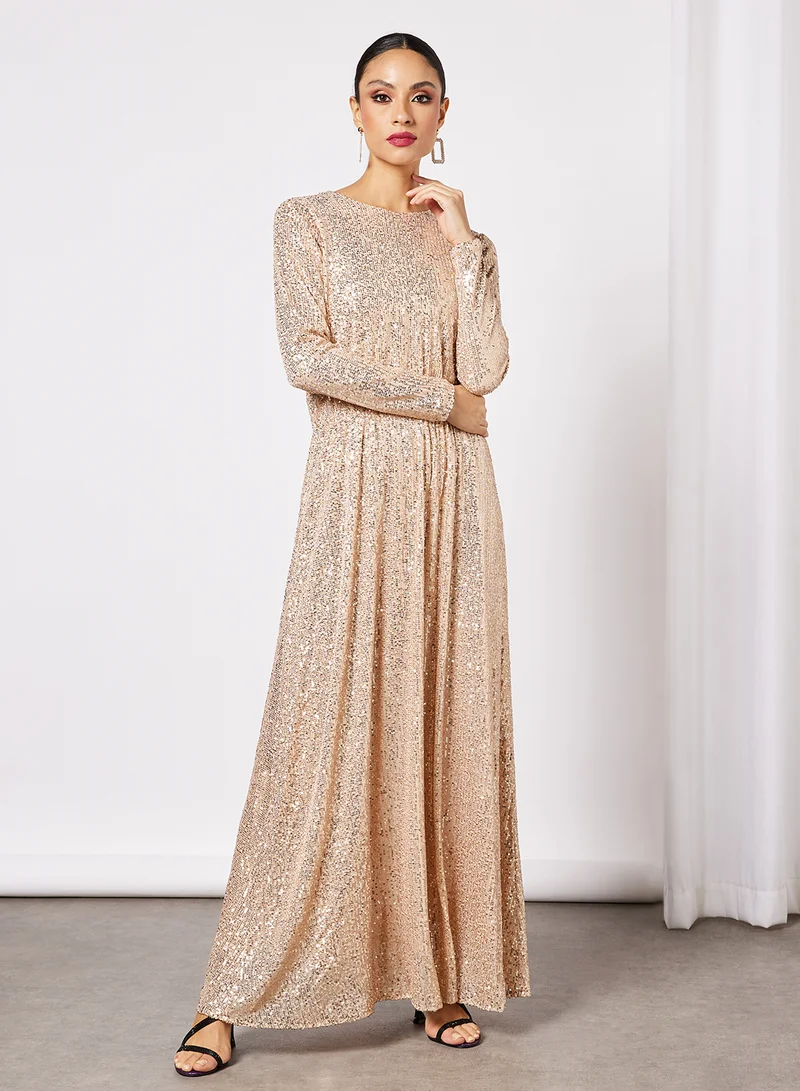 ديزيرت كوف فاشون Shimmer Long Sleeve Maxi Dress