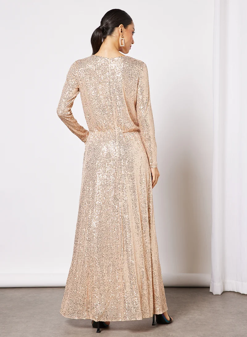 ديزيرت كوف فاشون Shimmer Long Sleeve Maxi Dress