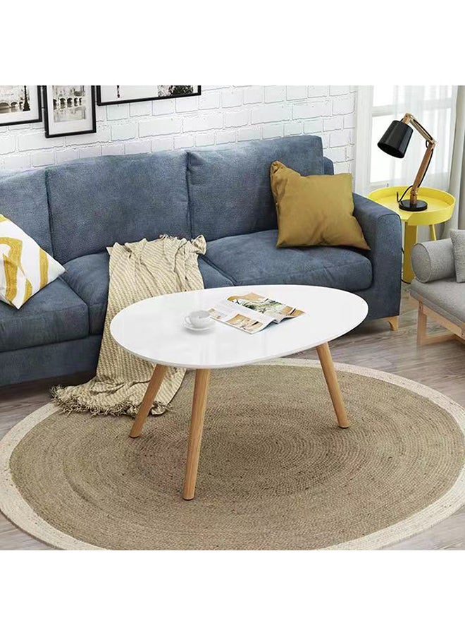 Generic - Round With Drop Shaped Coffee Table Brown/White 40x40x40cm - Image 1