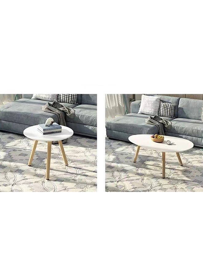Generic - Round With Drop Shaped Coffee Table Brown/White 40x40x40cm - Image 1