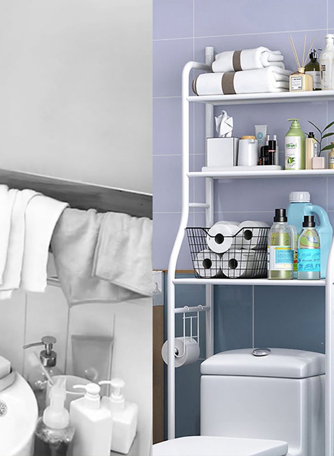 Generic 3-Tier Bathroom Toilet Shelf White 160x25x50cm  - Image 2