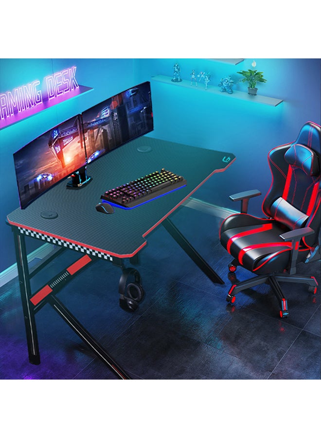 فلاش هوك طاولة ألعاب احترافية بإضاءة متعددة الألوان RGB على شكل حرف K أسود/أحمر 120x74x60سم - Image 2