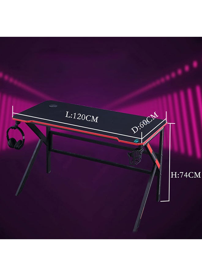 فلاش هوك طاولة ألعاب احترافية بإضاءة متعددة الألوان RGB على شكل حرف K أسود/أحمر 120x74x60سم - Image 5
