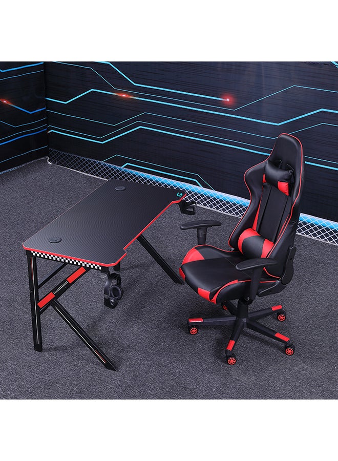 فلاش هوك طاولة ألعاب احترافية بإضاءة متعددة الألوان RGB على شكل حرف K أسود/أحمر 120x74x60سم - Image 4