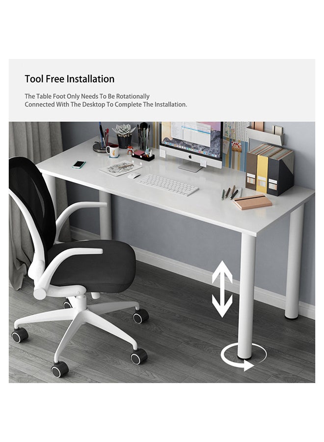 Sharpdo Computer Home Study Desk White/Black 80x75x40cm - Image 3