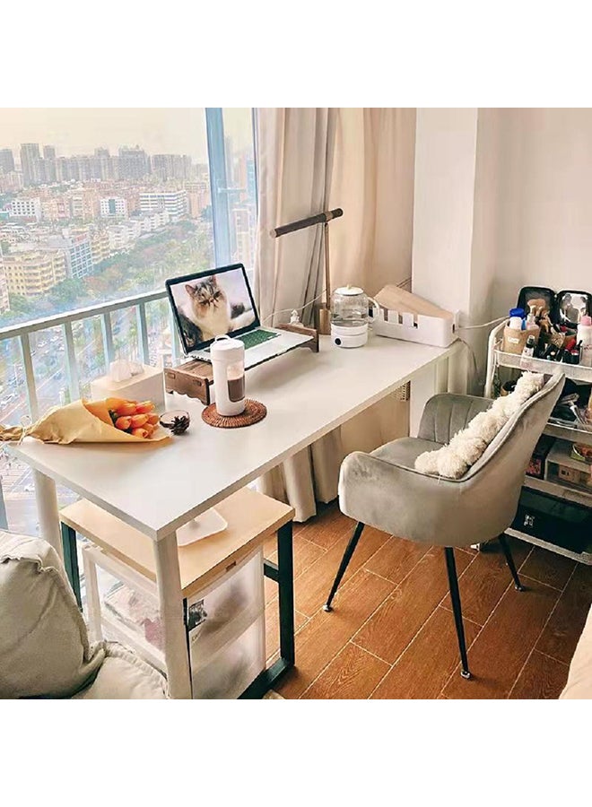 Sharpdo Computer Home Study Desk White/Black 80x75x40cm - Image 4