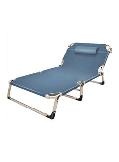 Folding Bed Recliner Grey Cyan 193x30x75cm