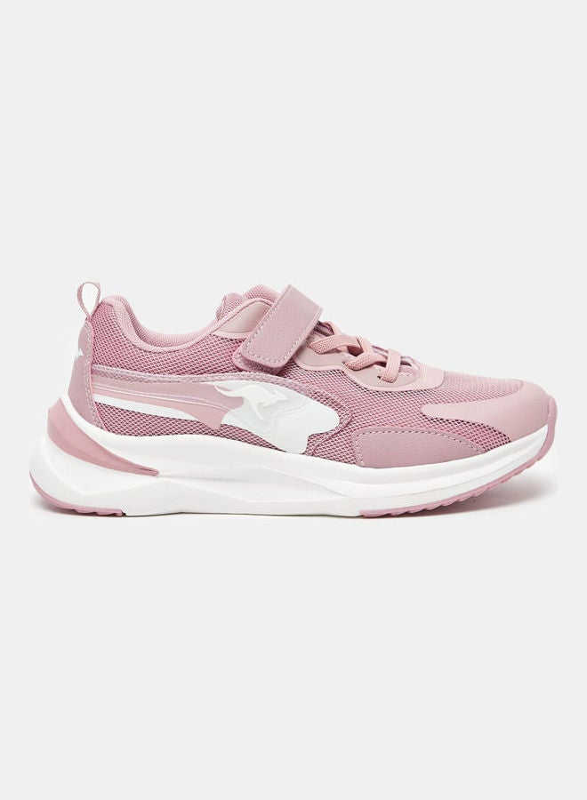 كانغاروس Girls' Textured Walking Shoes With Hook And Loop Closure Pink  - Image 1