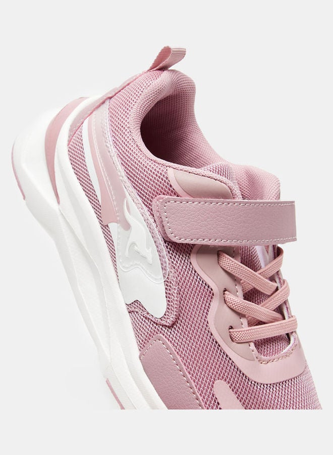 كانغاروس Girls' Textured Walking Shoes With Hook And Loop Closure Pink  - Image 4